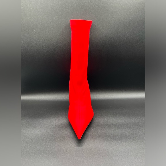 Balenciaga Knife Booties Stretch Fabric Mid -Calf Red Pull On US 6/EU 36 $1290 - Picture 6 of 16